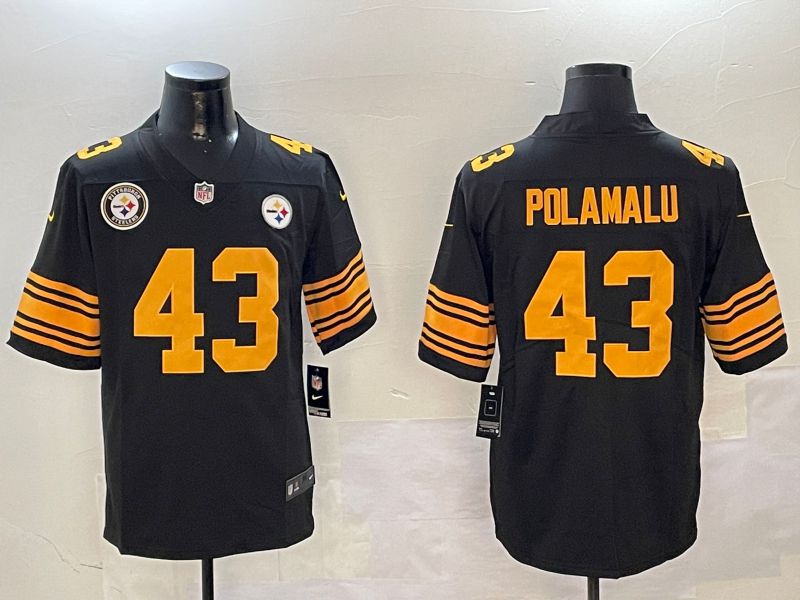 Men Pittsburgh Steelers #43 Polamalu Black 2024 Nike Limited NFL Jersey style 01021